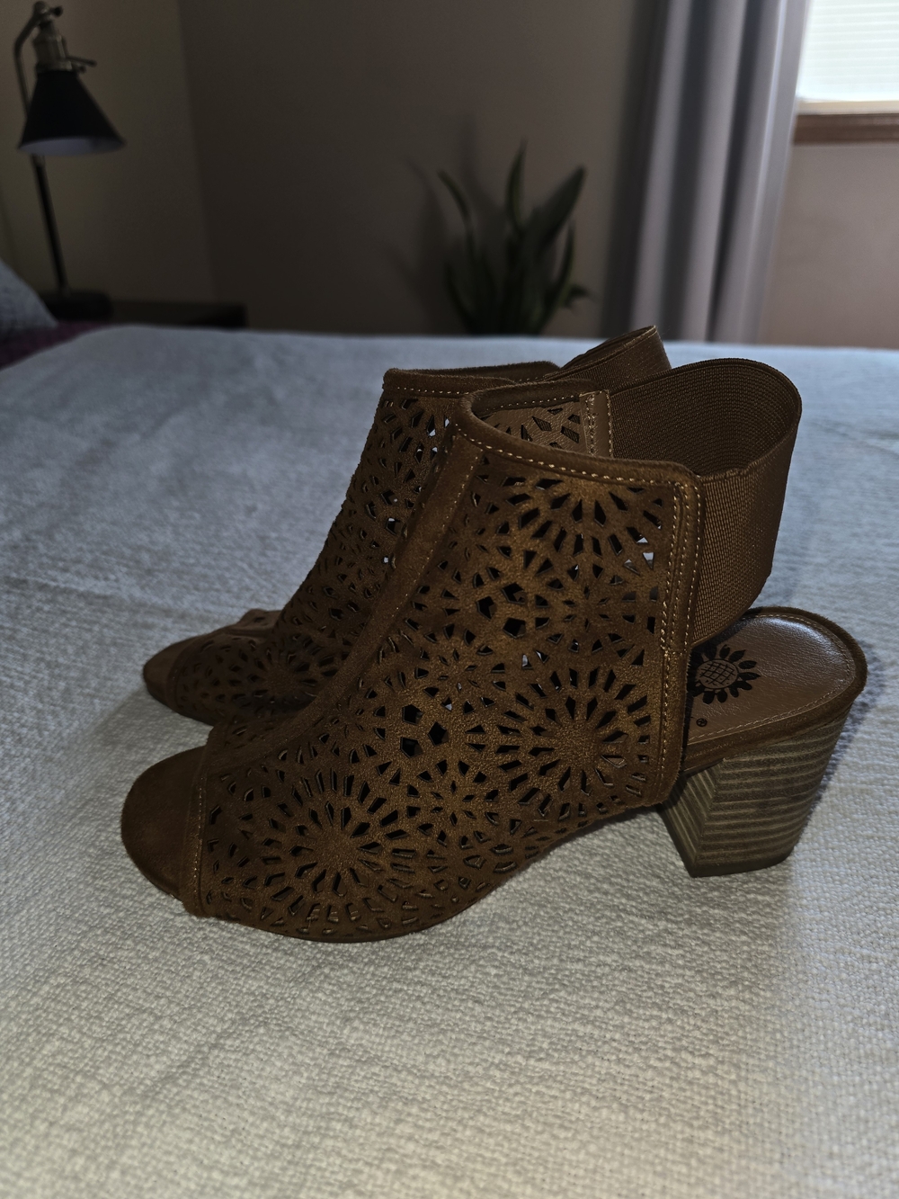 Women’s Brown Cutout Peep-Toe Heels